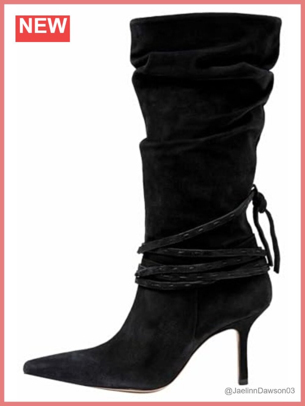 Suede Pointed Toe Stiletto Heel Knee High Boots